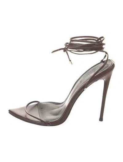 Pre-owned Femme La Leather Sandals In Brown