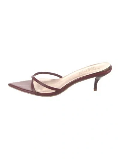 Pre-owned Femme La Leather Sandals In Burgundy