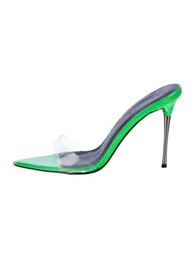 Pre-owned Femme La Leather Sandals In Green