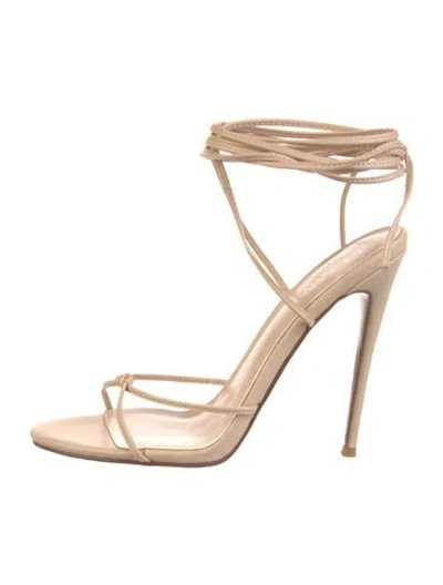 Pre-owned Femme La Leather Sandals In Neutral
