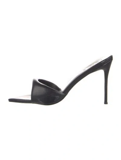 Pre-owned Femme La Leather Slides In Black