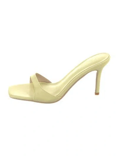 Pre-owned Femme La Leather Slides In Yellow