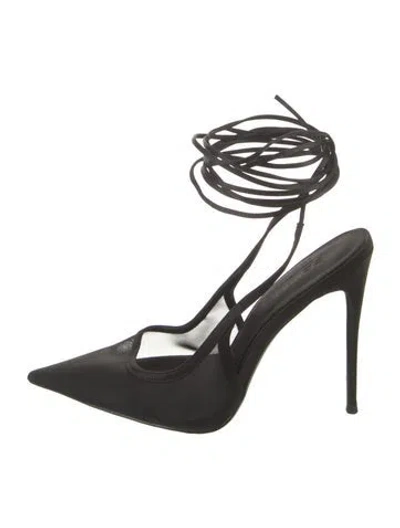 Pre-owned Femme La Leather Slingback Pumps In Black