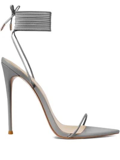 Femme La Luce Tied Pointed-toe Sandals In Gray