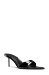 Femme La Marseille Pointed Toe Slide Sandal In Black
