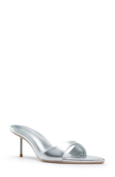 Femme La Marseille Pointed Toe Slide Sandal In Silver