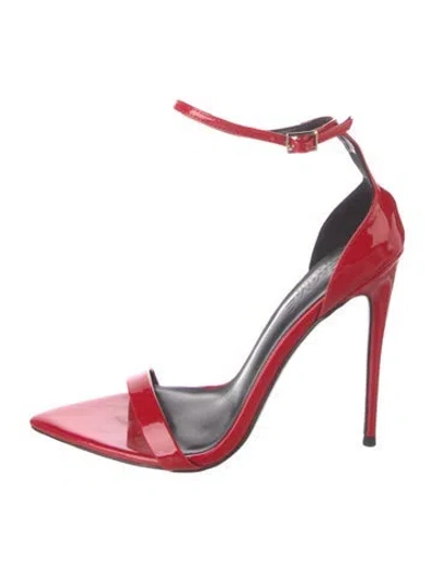 Pre-owned Femme La Patent Leather Sandals In Red