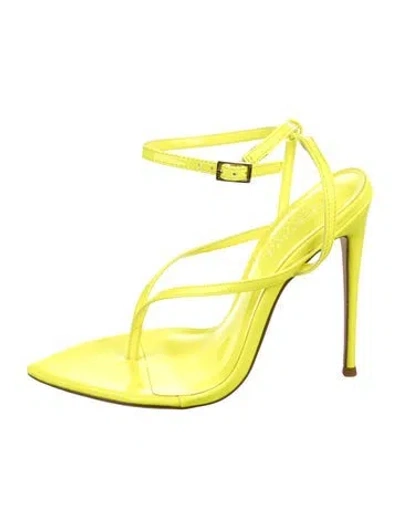 Pre-owned Femme La Patent Leather Sandals In Yellow