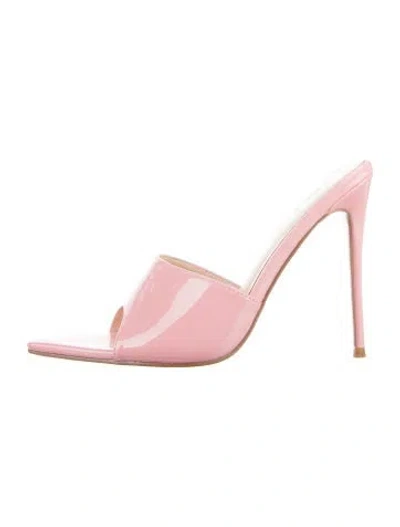 Pre-owned Femme La Patent Leather Slides In Pink