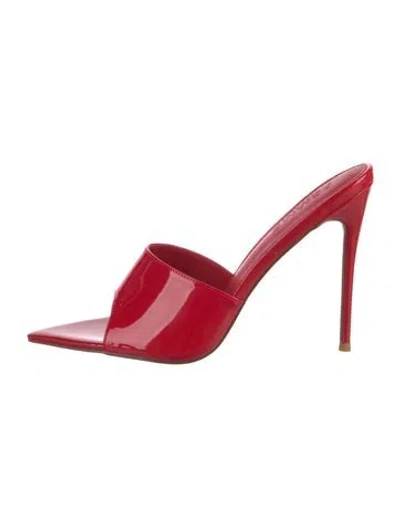 Pre-owned Femme La Patent Leather Slides In Red