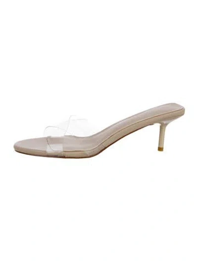 Pre-owned Femme La Pvc Slides In Neutral
