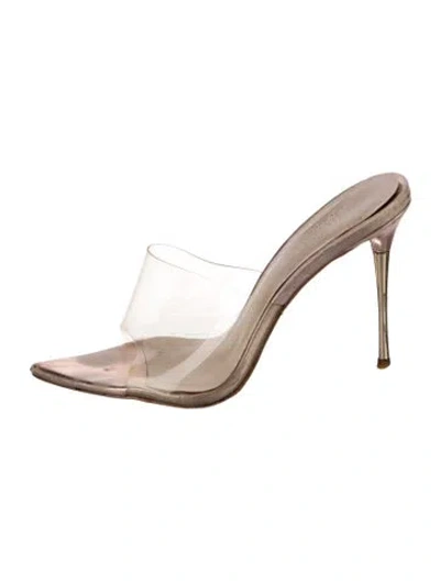Pre-owned Femme La Pvc Slides In Transparent