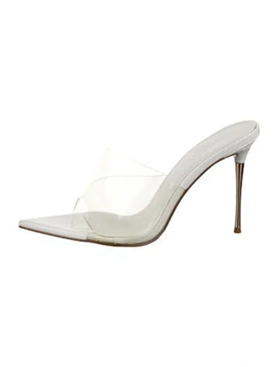 Pre-owned Femme La Pvc Slides In White