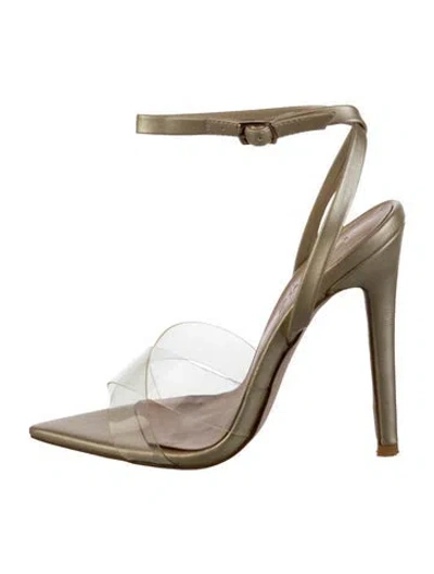 Pre-owned Femme La Satin Sandals In Gold
