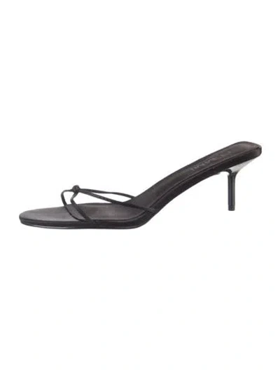 Pre-owned Femme La Satin Sandals In Gray