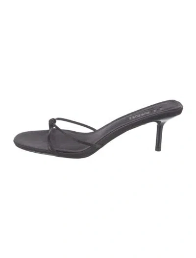 Pre-owned Femme La Satin Slides In Gray