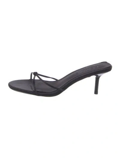 Pre-owned Femme La Satin Slides W/ Tags In Black