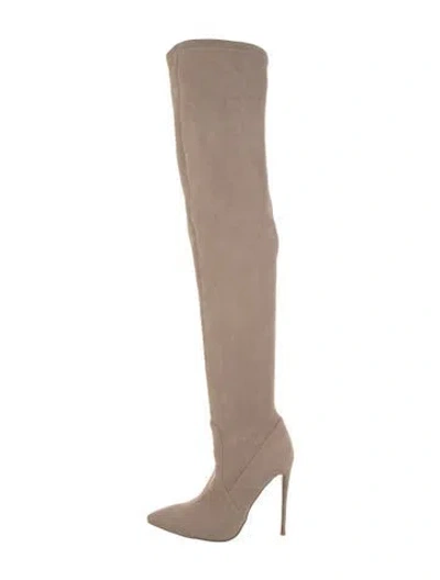 Pre-owned Femme La Suede Boots In Neutral