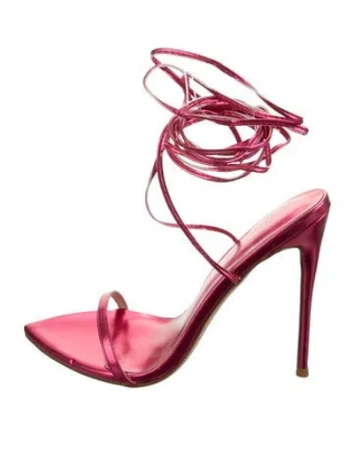Pre-owned Femme La Vegan Leather Sandals In Pink