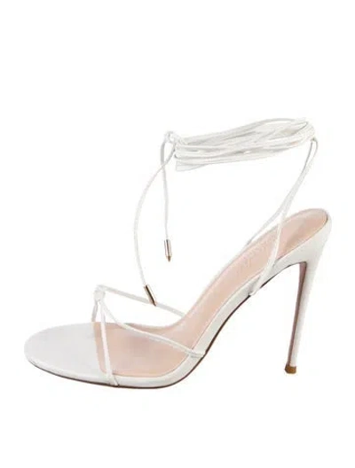 Pre-owned Femme La Vegan Leather Sandals In White
