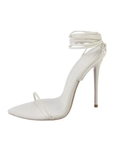Pre-owned Femme La Vegan Leather Sandals In White
