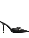 Femme La Venetia Pointed-toe Mules In Black