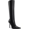 Femme La Vienna Pointed Toe Knee High Boot In Black