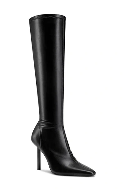 Femme La Whistler Pointed Toe Knee High Boot In Black