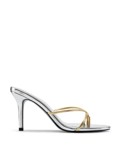 Femme Sicilian Mule In Silver