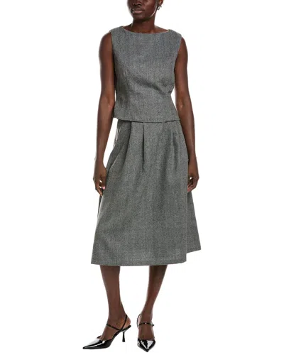 Femme Society 2pc Wool-blend Top & Skirt Set In Grey