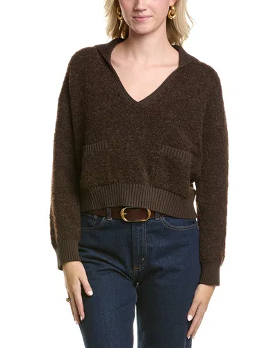 Femme Society Boucle Sweater In Brown