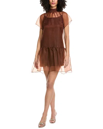 Femme Society Cap Sleeve Mini Dress In Brown