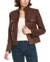 Femme Society Jacket In Brown
