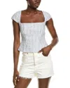 Femme Society Linen Top In Gray