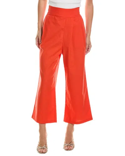 Femme Society Linen-blend Pant In Orange