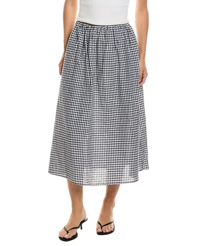 Femme Society Linen-blend Skirt In Blue