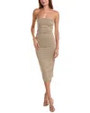 Femme Society Midi Dress In Brown
