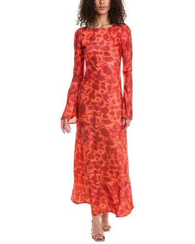 Femme Society Printed Maxi Dress In Red