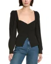 Femme Society Puff Sleeve Top In Black