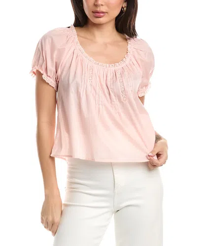 Femme Society Short Sleeve Blouse In Pink