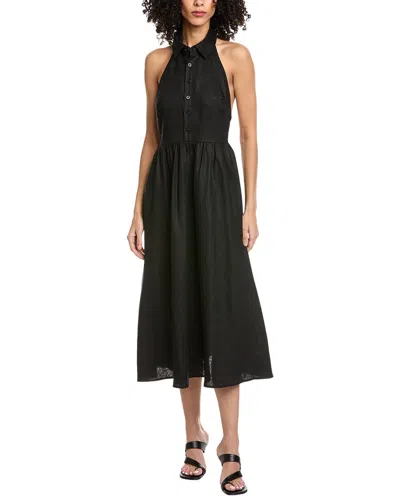 Femme Society Sleeveless Linen Midi Dress In Black