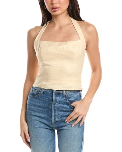 Femme Society Sleeveless Linen Top In Neutral