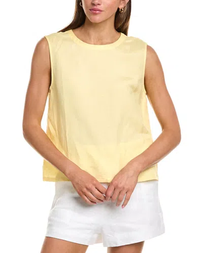 Femme Society Sleeveless Linen-blend Top In Yellow