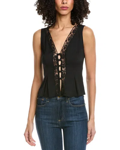 Femme Society Sleeveless Linen Top In Black