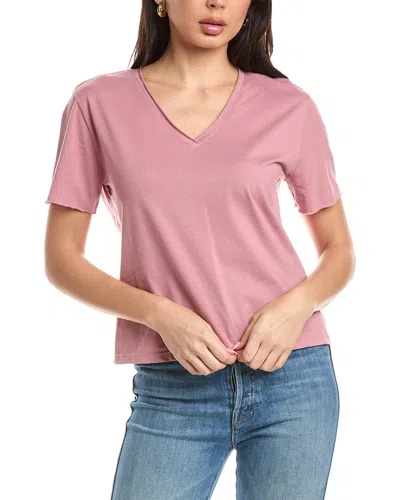 Femme Society V-neck Short Sleeve Top In Pink