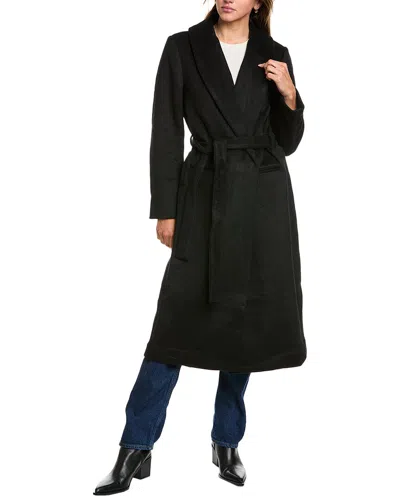 Femme Society Wool-blend Coat In Blue