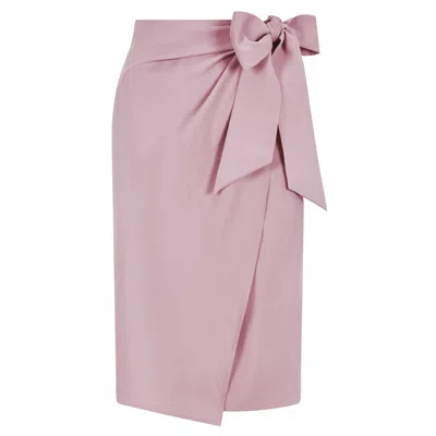 Femponiq Women's Pink / Purple Bow Tie Wrap Skirt In Pink/purple