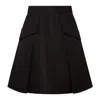 FEMPONIQ WOMEN'S PLEATED SILK-BLEND FLARED SKIRT/BLACK