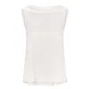 Femponiq Women's Roll Collar Vegan Top - Pearl White In White