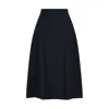 Femponiq Women's Semi Flared Cotton Skirt - Navy In Blue